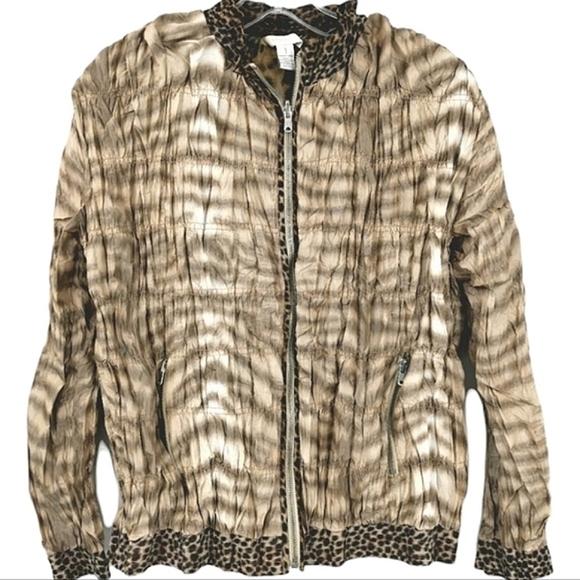 Chico's Women's M Cheetah Animal Ruffled Jacket - Picture 1 of 15